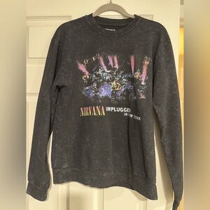 Nirvana Unplugged In New York Double-Sided Sweatshirt Crew-neck